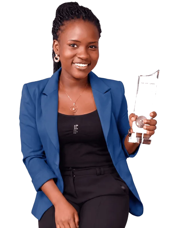 Mafit holding the Best IELTS Centre in Nigeria award